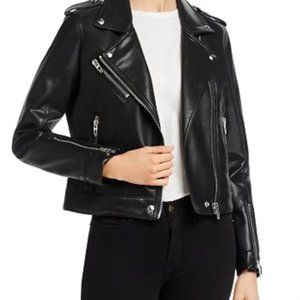 Blank NYC Faux Leather Moto Jacket - Black - XS